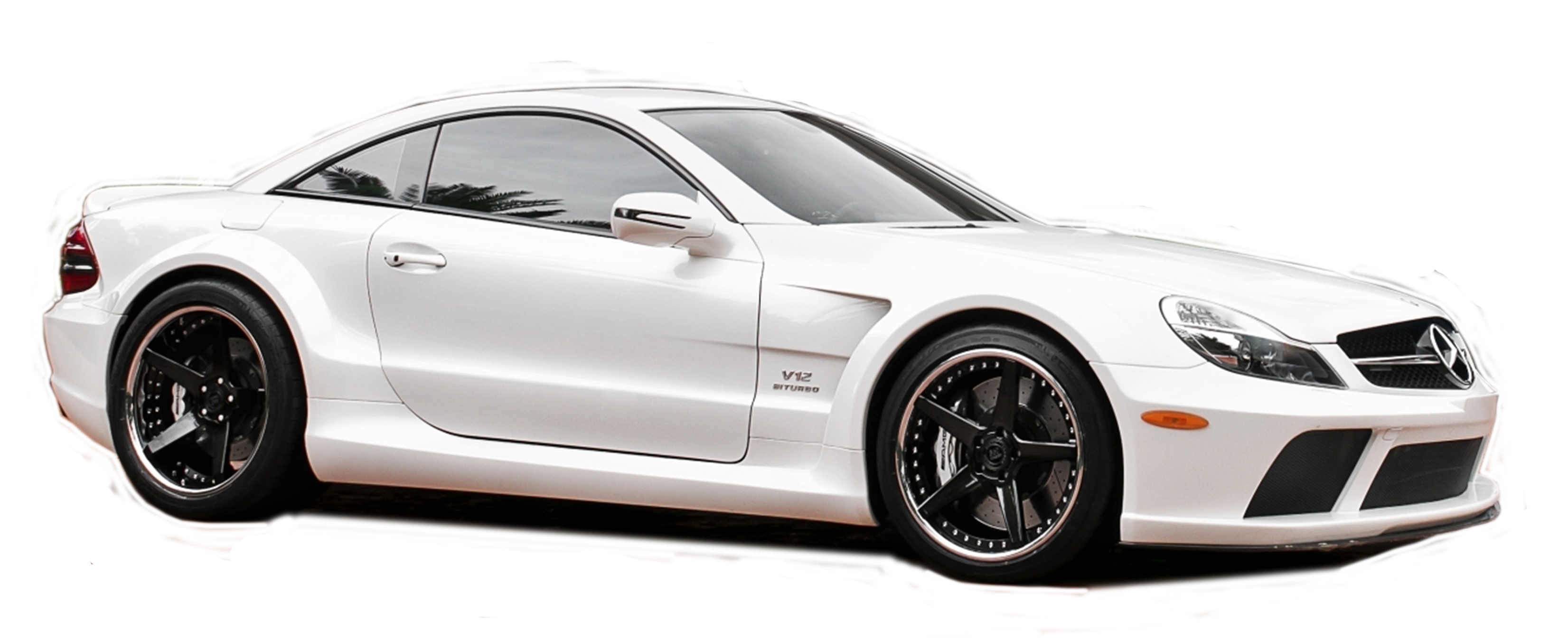 White Sports Car Side View