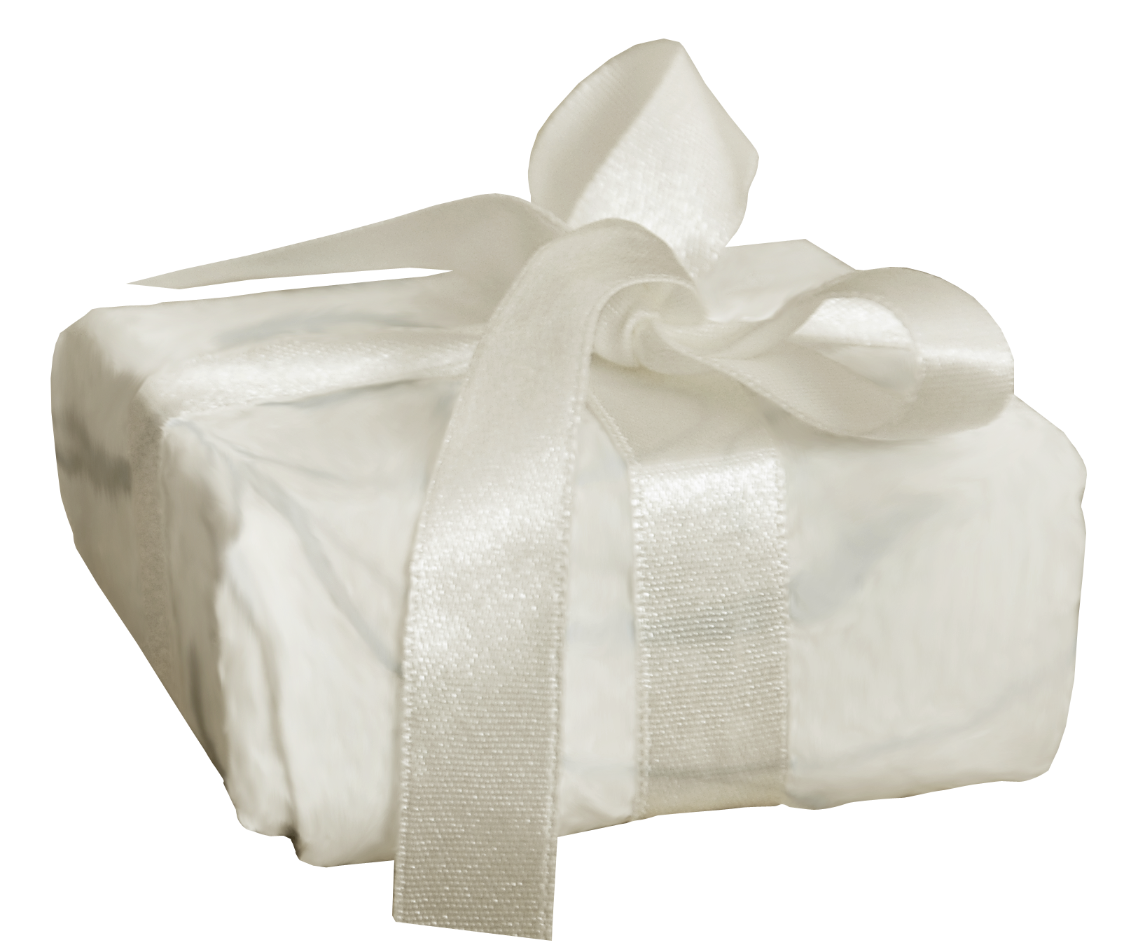 White Wrapped Gift White Ribbon