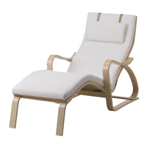 White Lounge Chair With Footrest