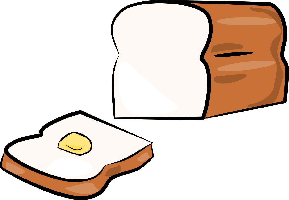 Bread Loaf And Buttered Toast Cartoon Illustration Transparent PNG Image