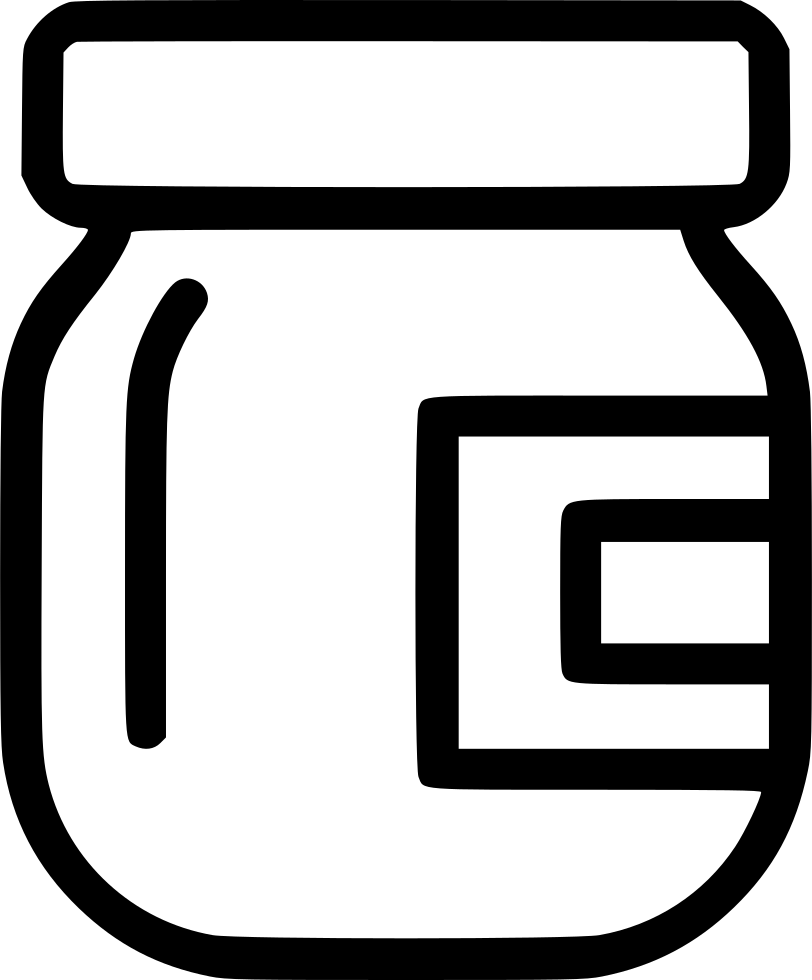 Food Jar Black Outline Icon Illustration Transparent PNG Image