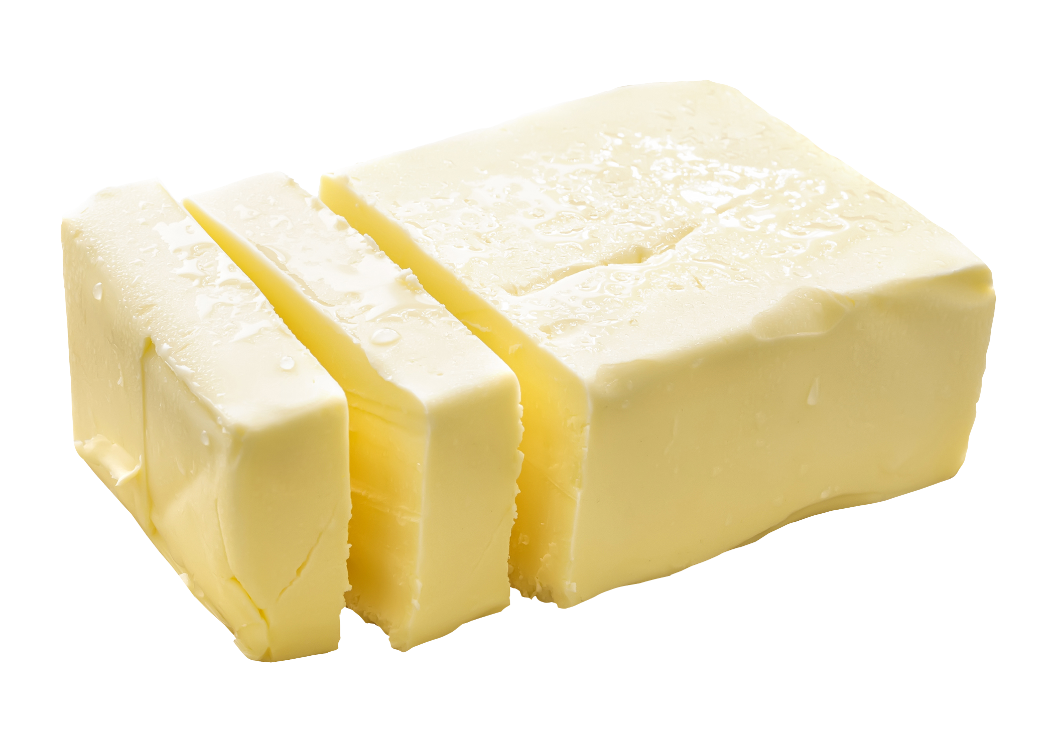 Sliced White Butter Block Isolated Transparent Background PNG Image
