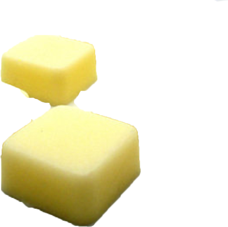 Two Fresh Yellow Butter Cubes Isolated Transparent Background PNG Image