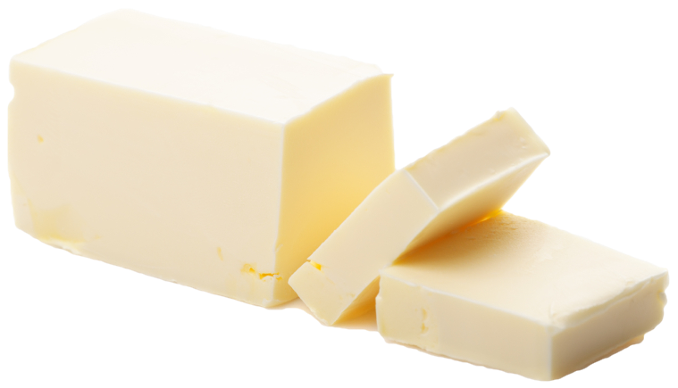White Butter Block With Fresh Slices Isolated Transparent PNG Image