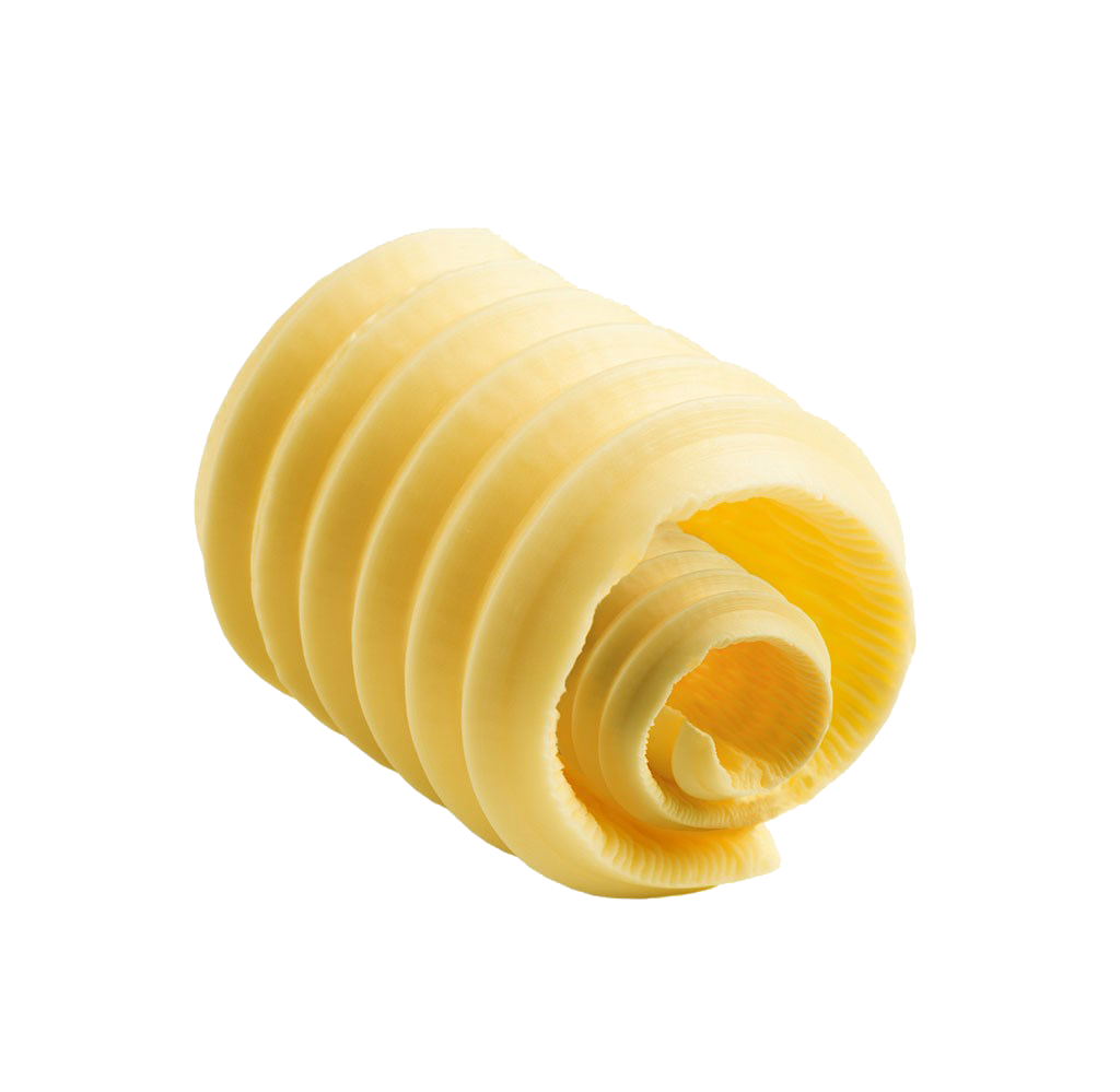 Yellow Butter Curl Roll Isolated Transparent Background PNG Image