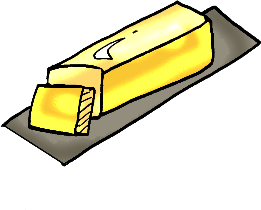 Yellow Butter Stick Cartoon Illustration Isolated Transparent PNG Image