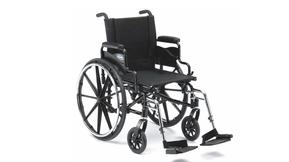 Black manual wheelchair side view Isolated Transparent Background PNG Image