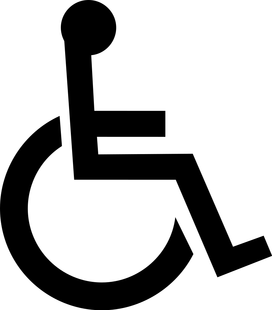 Minimal black wheelchair accessibility symbol side view icon Transparent Background PNG Image