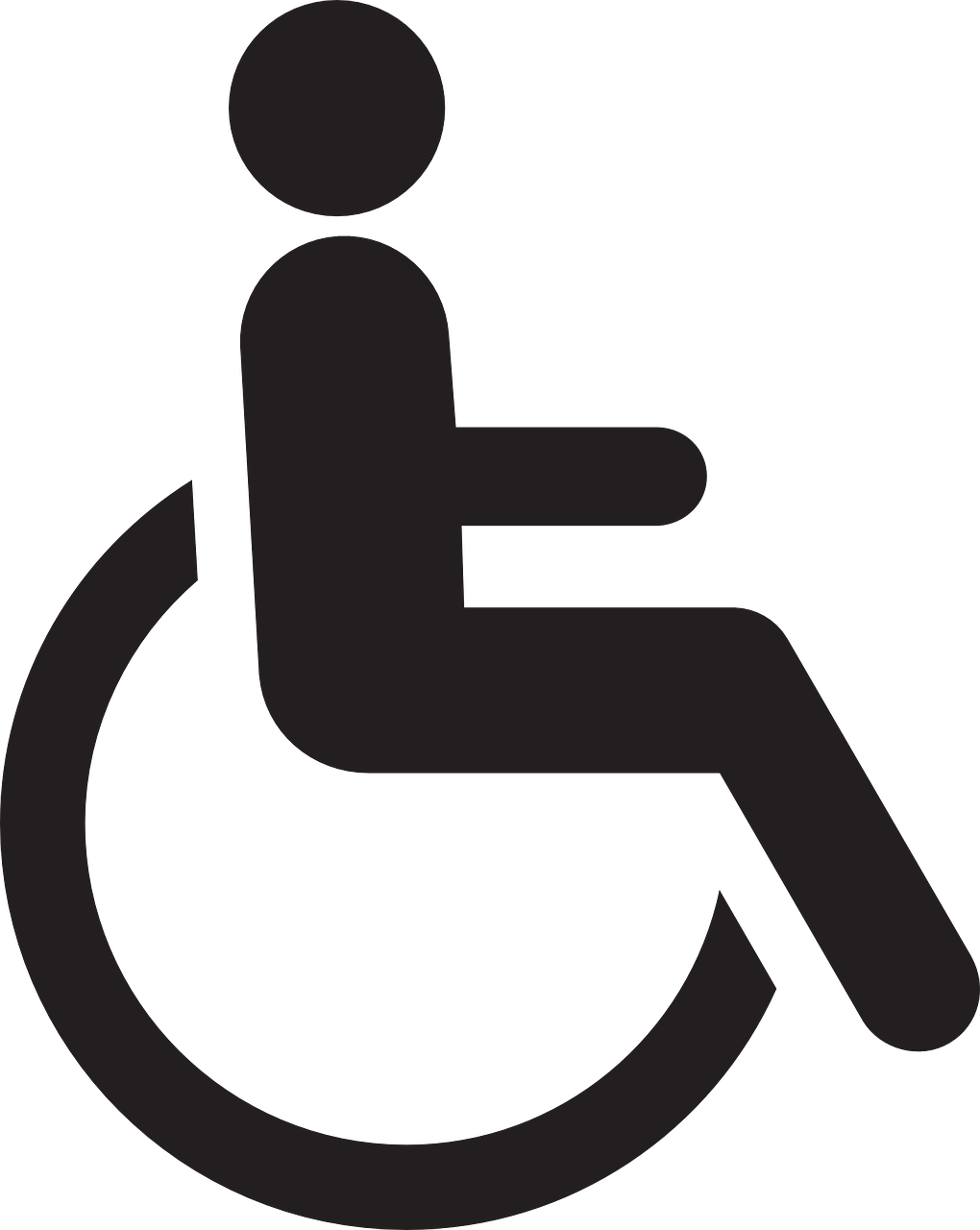 Rounded black wheelchair accessibility icon Transparent Background PNG Image