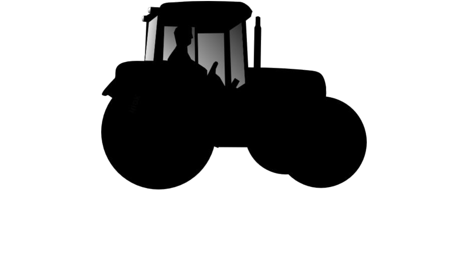 Black Tractor With Cabin Side View Silhouette Transparent Background PNG Image
