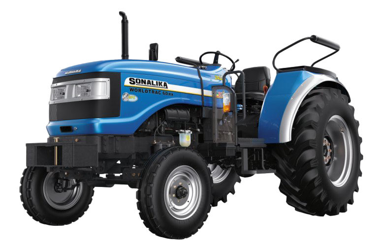 Blue Agricultural Tractor With Open Driver Seat Isolated Transparent Background PNG Image