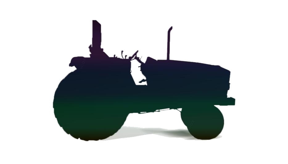 Farmer Driving Dark Tractor Side View Silhouette Transparent Background PNG Image