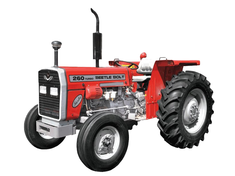 Red Classic Farm Tractor With Large Rear Tires Isolated Transparent Background PNG Image