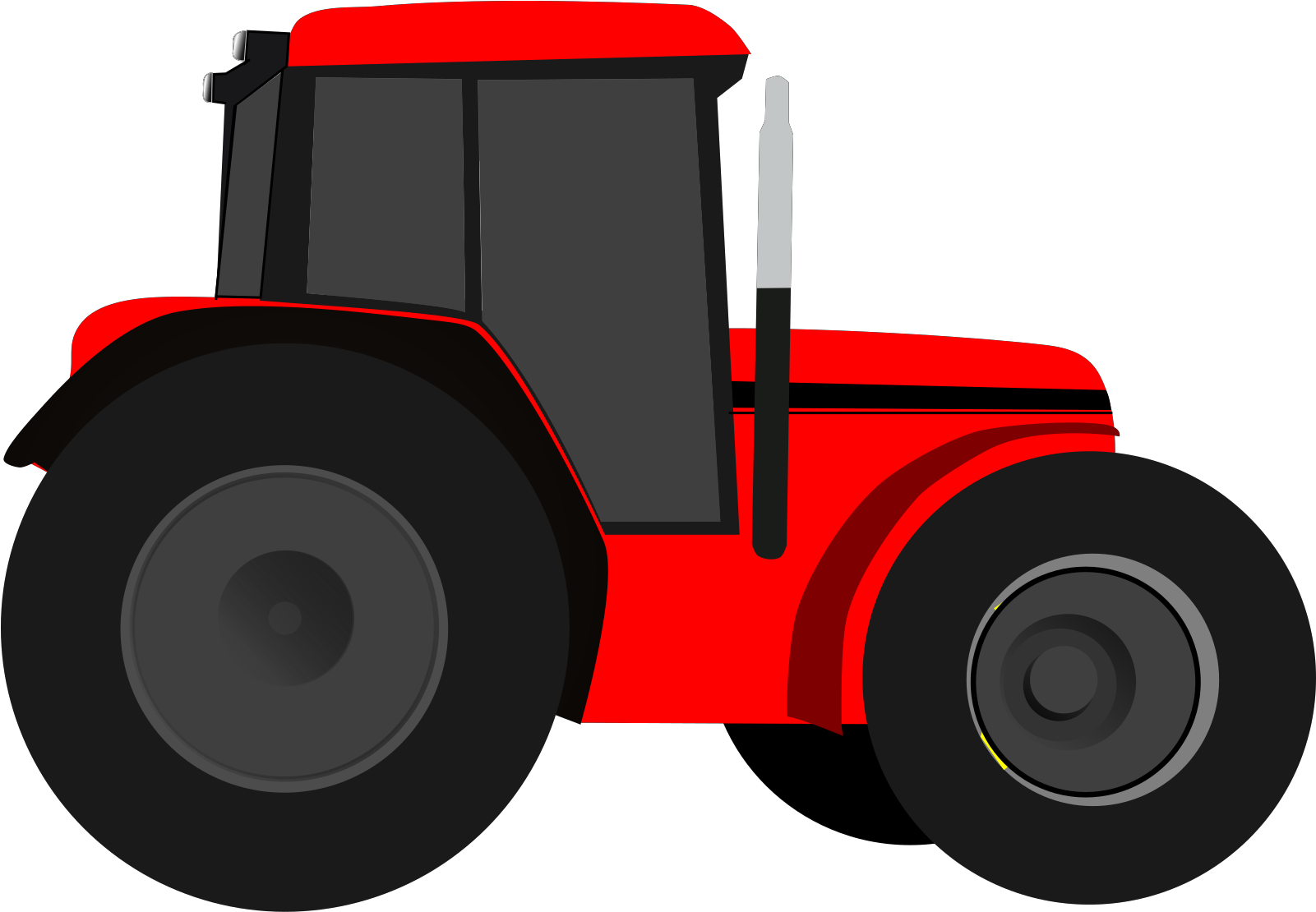 Red Farm Tractor Side View Flat Vector Illustration Transparent PNG Image