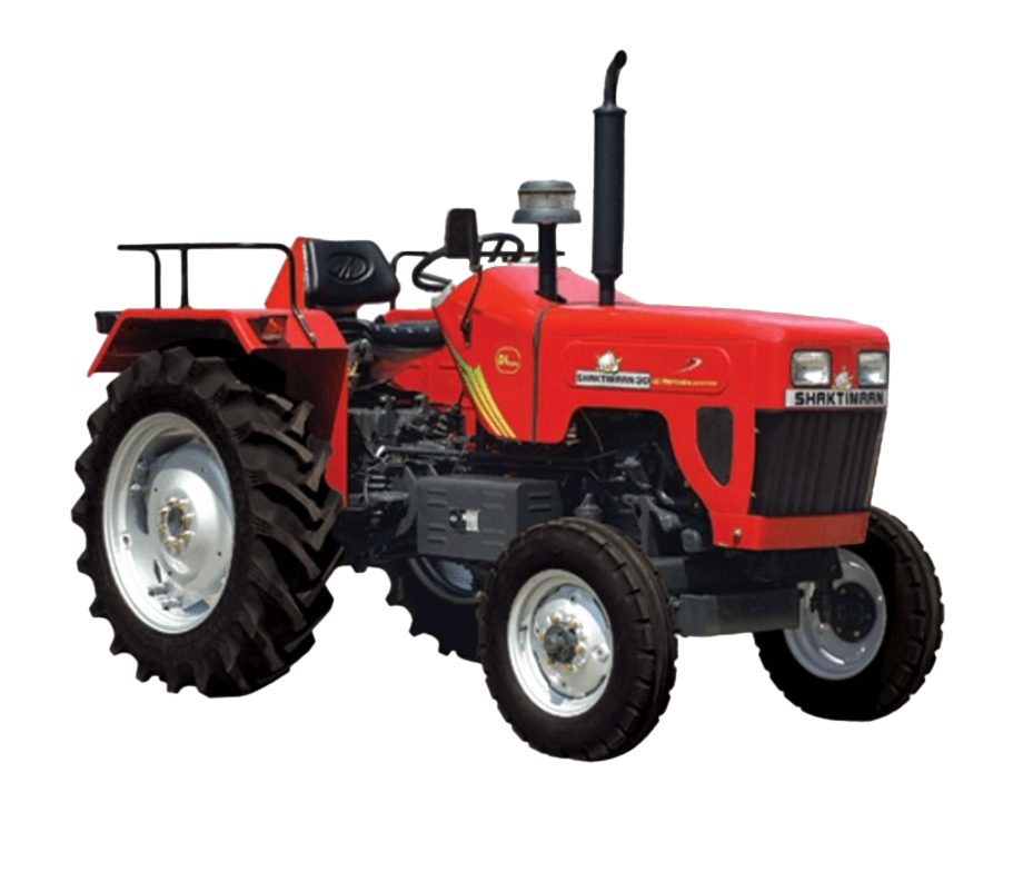 Red Farm Tractor With Open Seat Front Angle View Isolated Transparent Background PNG Image