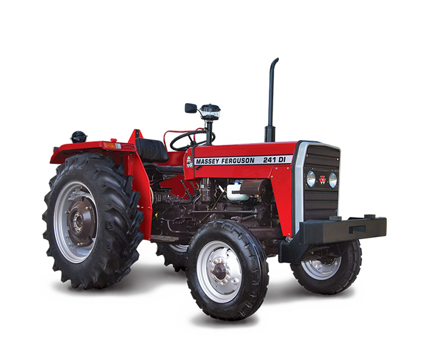 Red Vintage Farm Tractor With Black Front Grille Isolated Transparent Background PNG Image