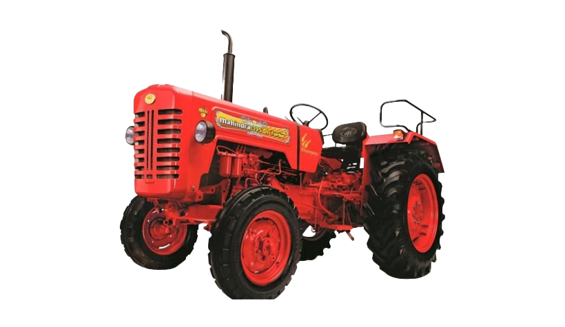 Vintage Red Agricultural Tractor With Exposed Engine Isolated Transparent Background PNG Image