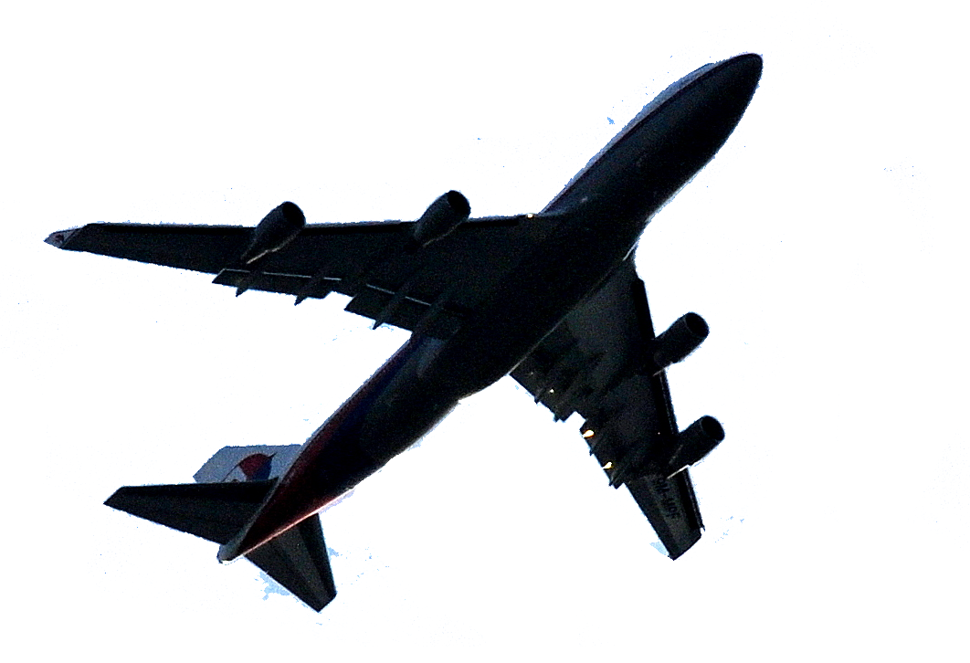 Black Passenger Airplane Viewed From Below Silhouette Transparent Background PNG Image