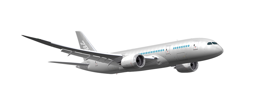 White Widebody Passenger Airplane Flying Side Angle View Isolated Transparent Background PNG Image