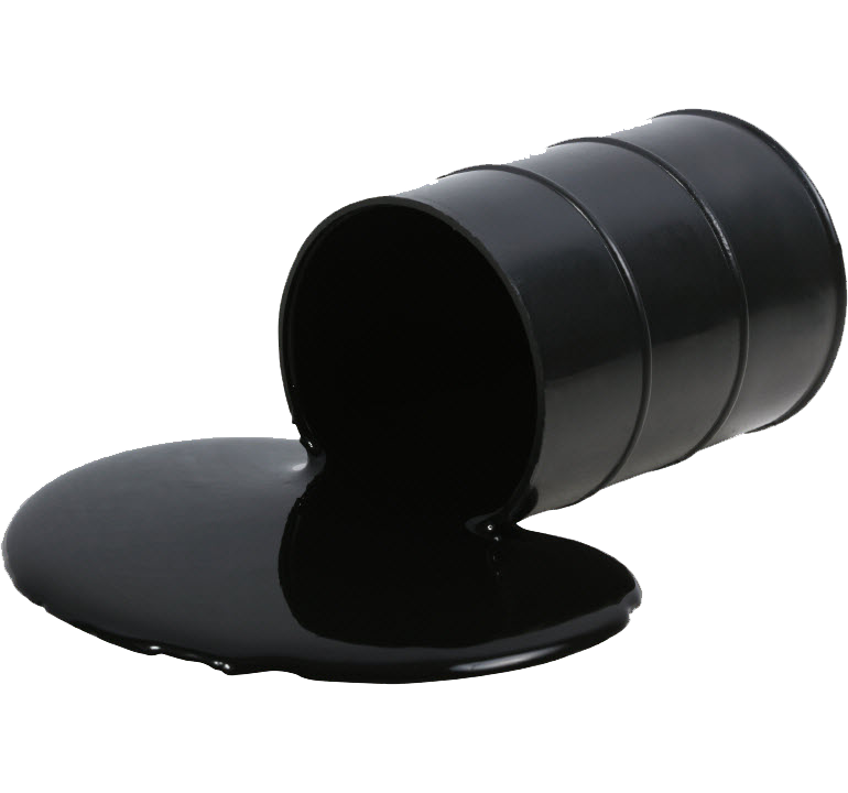 Black Oil Barrel Lying On Side With Oil Spill Isolated Transparent Background PNG Image