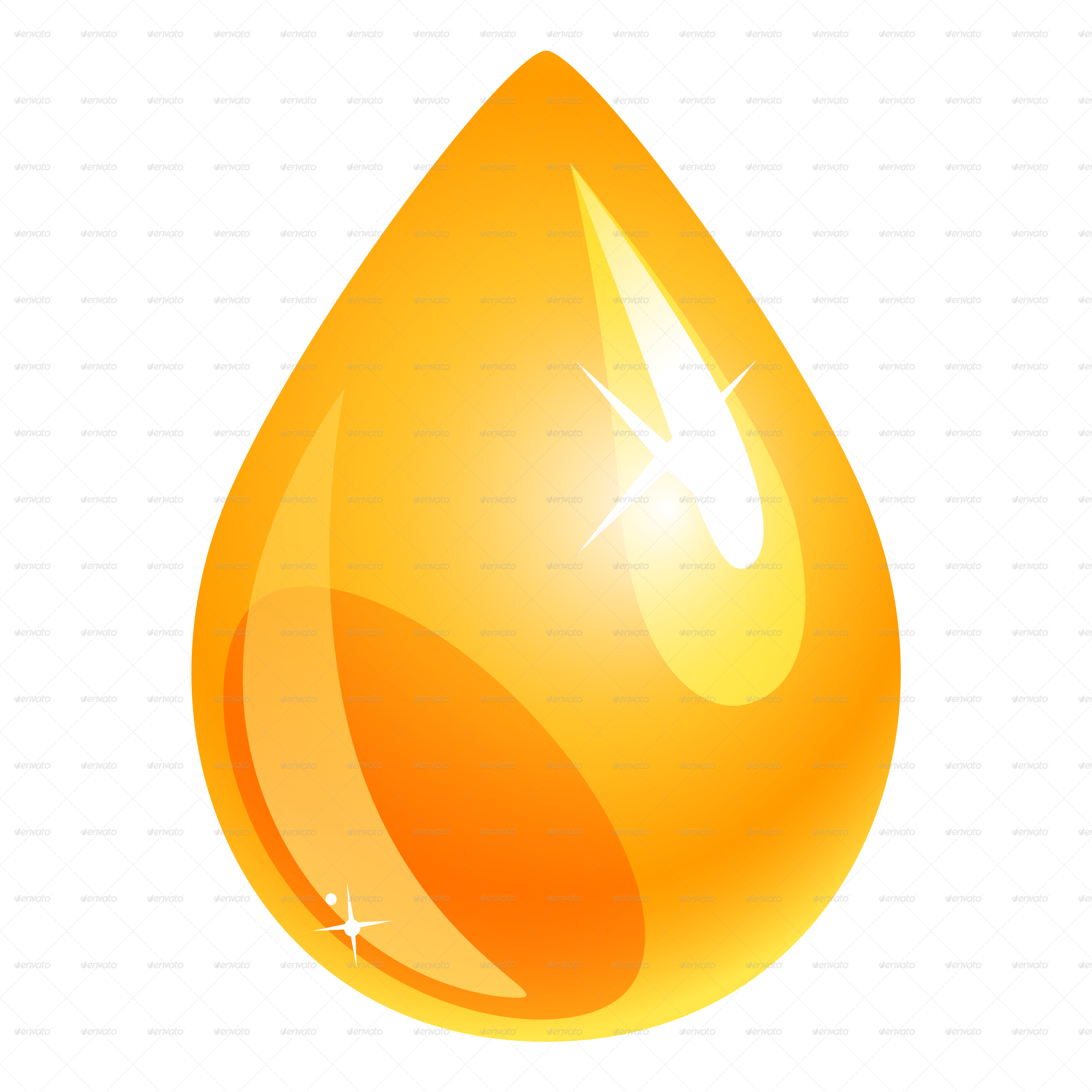 Glossy Golden Oil Droplet With Bright Highlight Isolated Transparent Background PNG Image