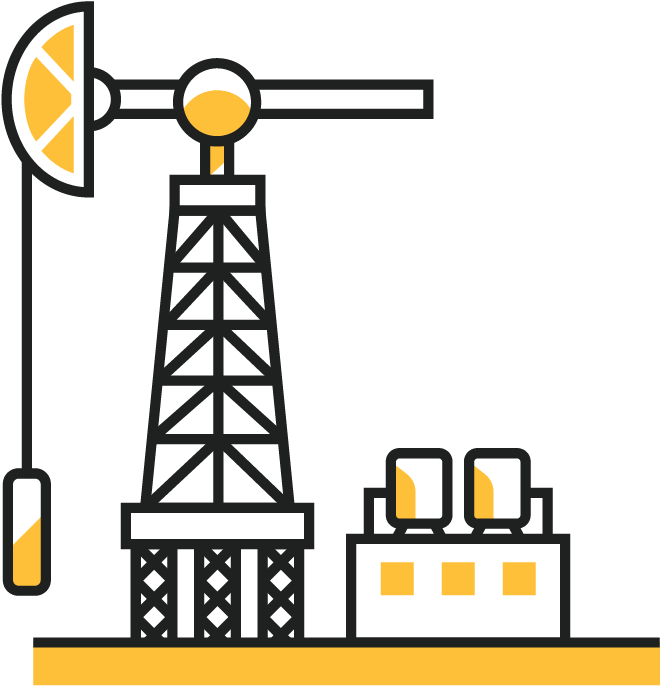 Oil Pumpjack And Storage Facility Flat Vector Illustration Transparent PNG Image