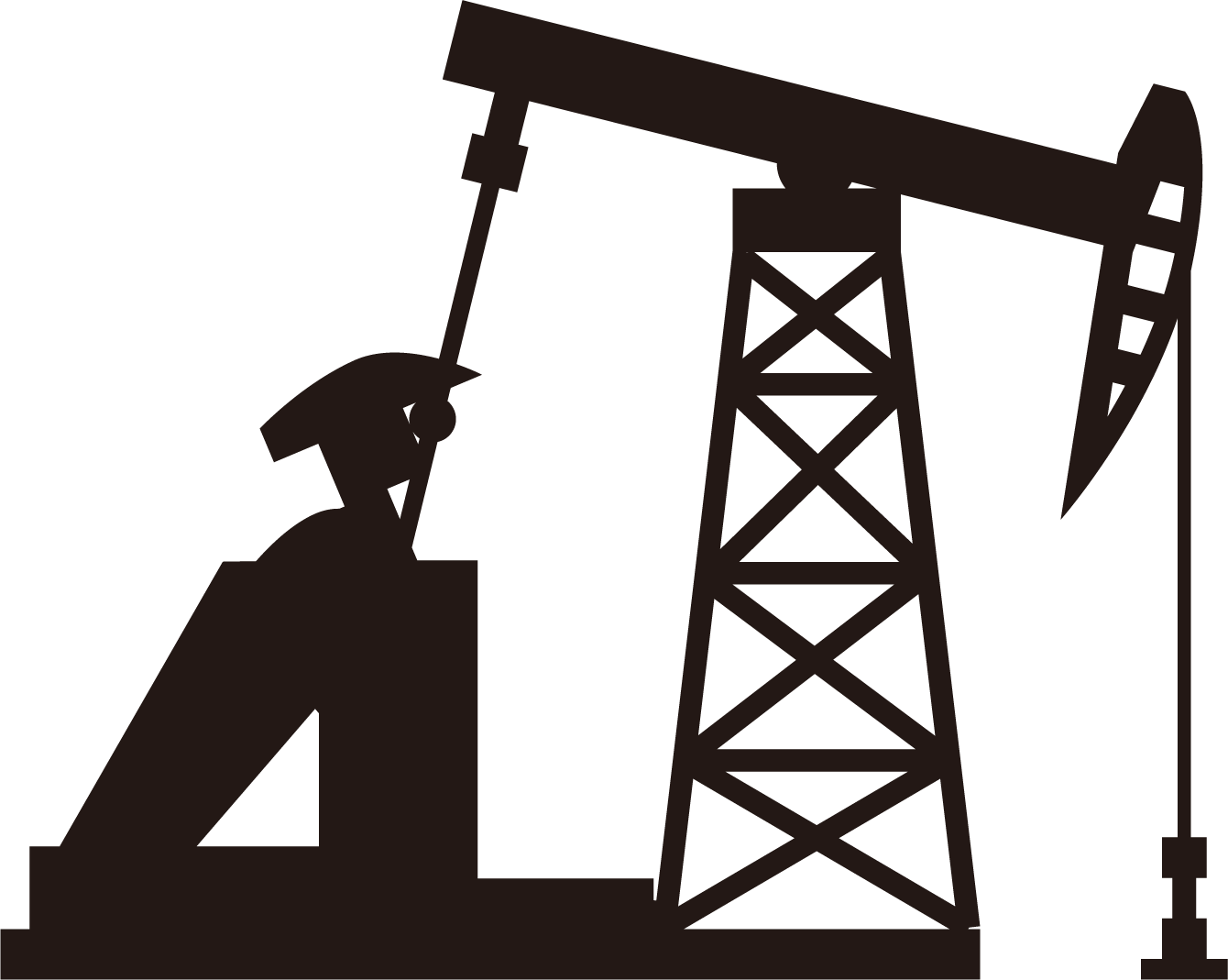 Oil Pumpjack Drilling Machine Black Silhouette Illustration Transparent PNG Image