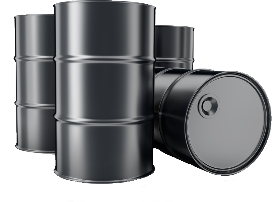 Silver Metal Oil Barrels Group Standing And Lying Down Isolated Transparent Background PNG Image