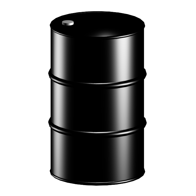 Single Black Oil Drum With Glossy Metal Surface Isolated Transparent Background PNG Image