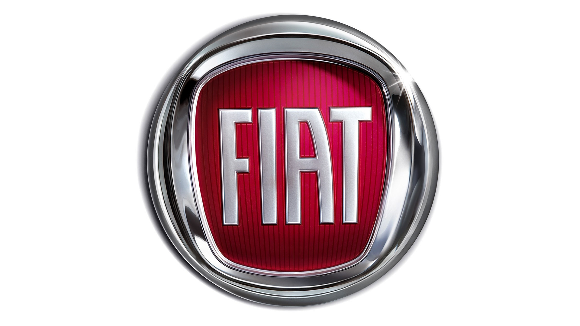 Fiat Red Circular Badge With Silver Border Transparent Background PNG Image