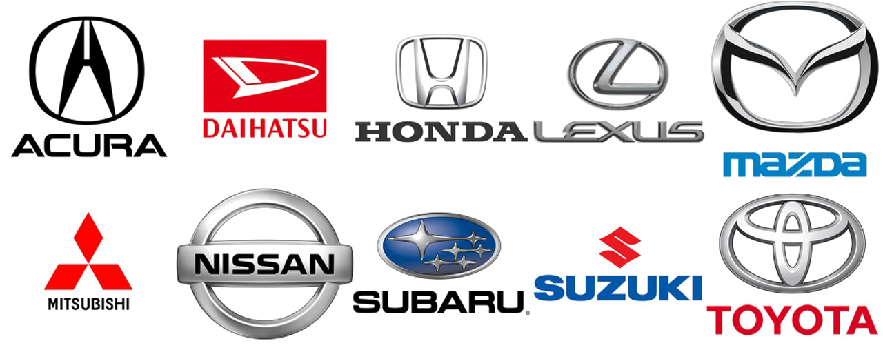 Japanese Car Brands Logos Collection Acura Lexus Mazda Toyota Transparent Background PNG Image