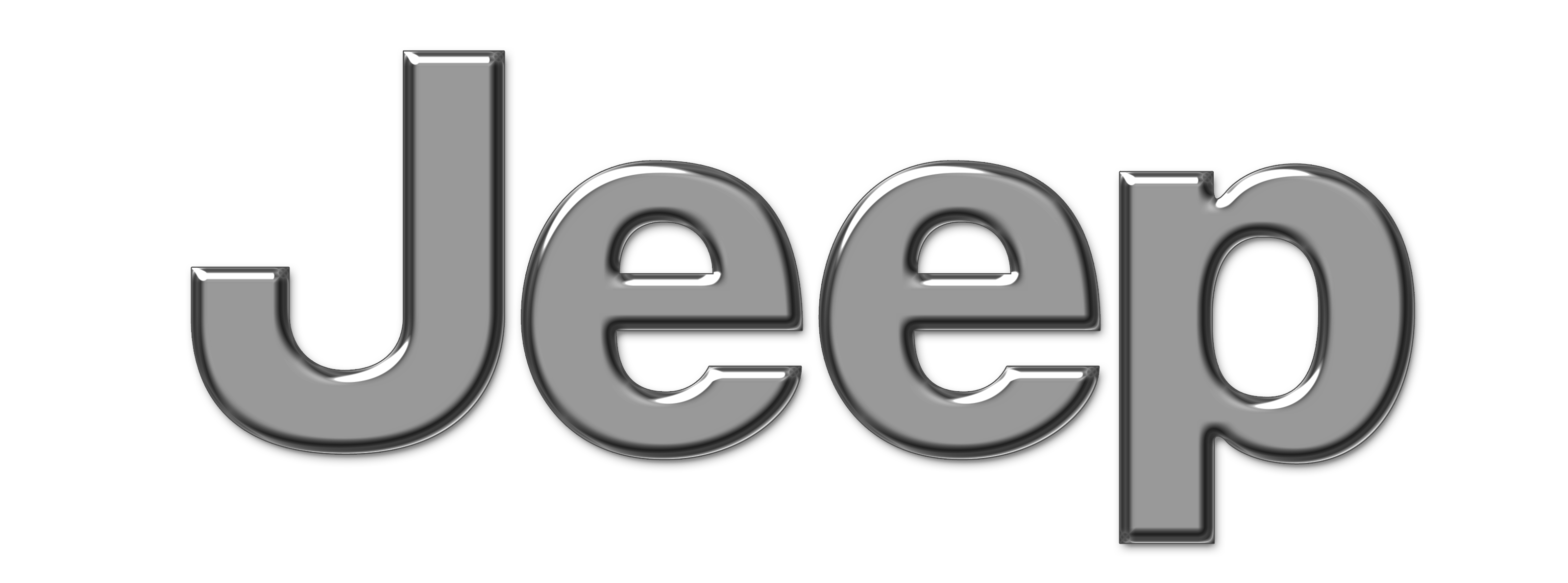 Jeep Silver Metallic Wordmark Car Logo Transparent Background PNG Image