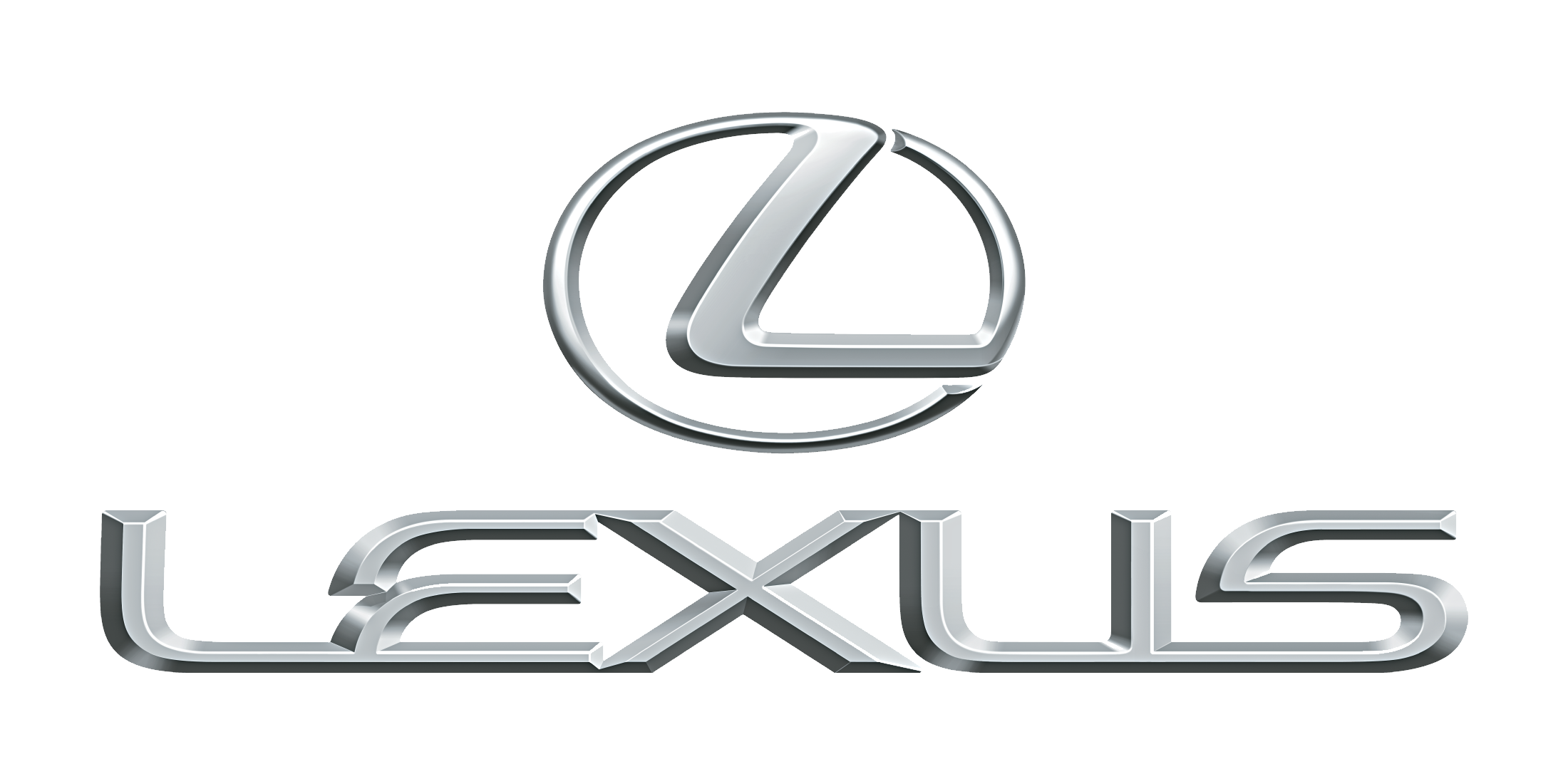Lexus Silver L Emblem With Metallic Wordmark Transparent Background PNG Image