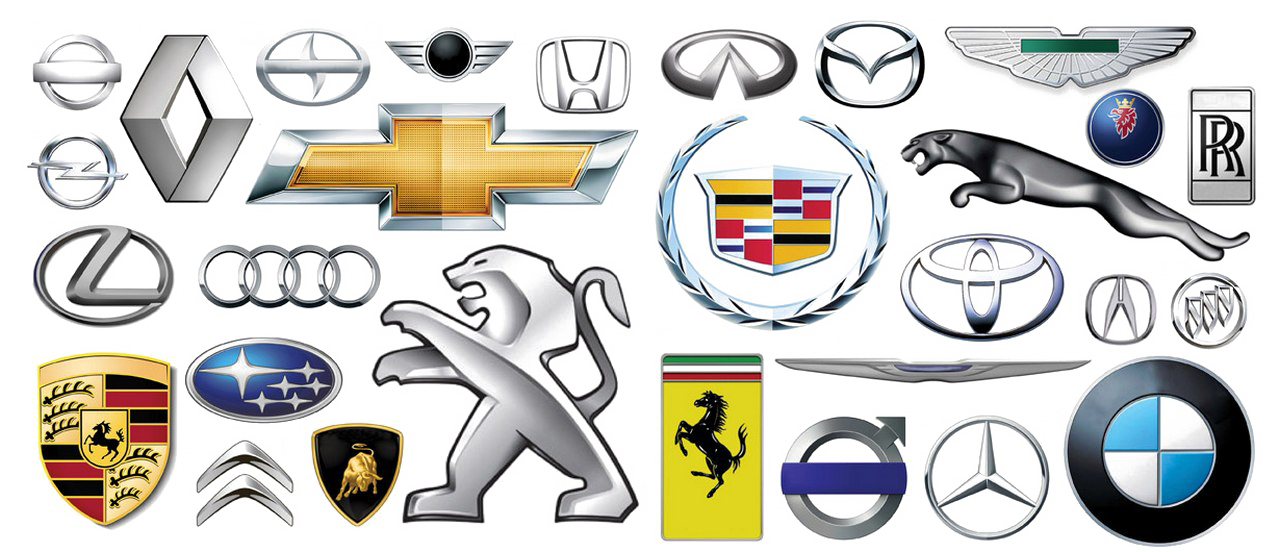 Luxury And Popular Car Emblems Collage Collection Transparent Background PNG Image