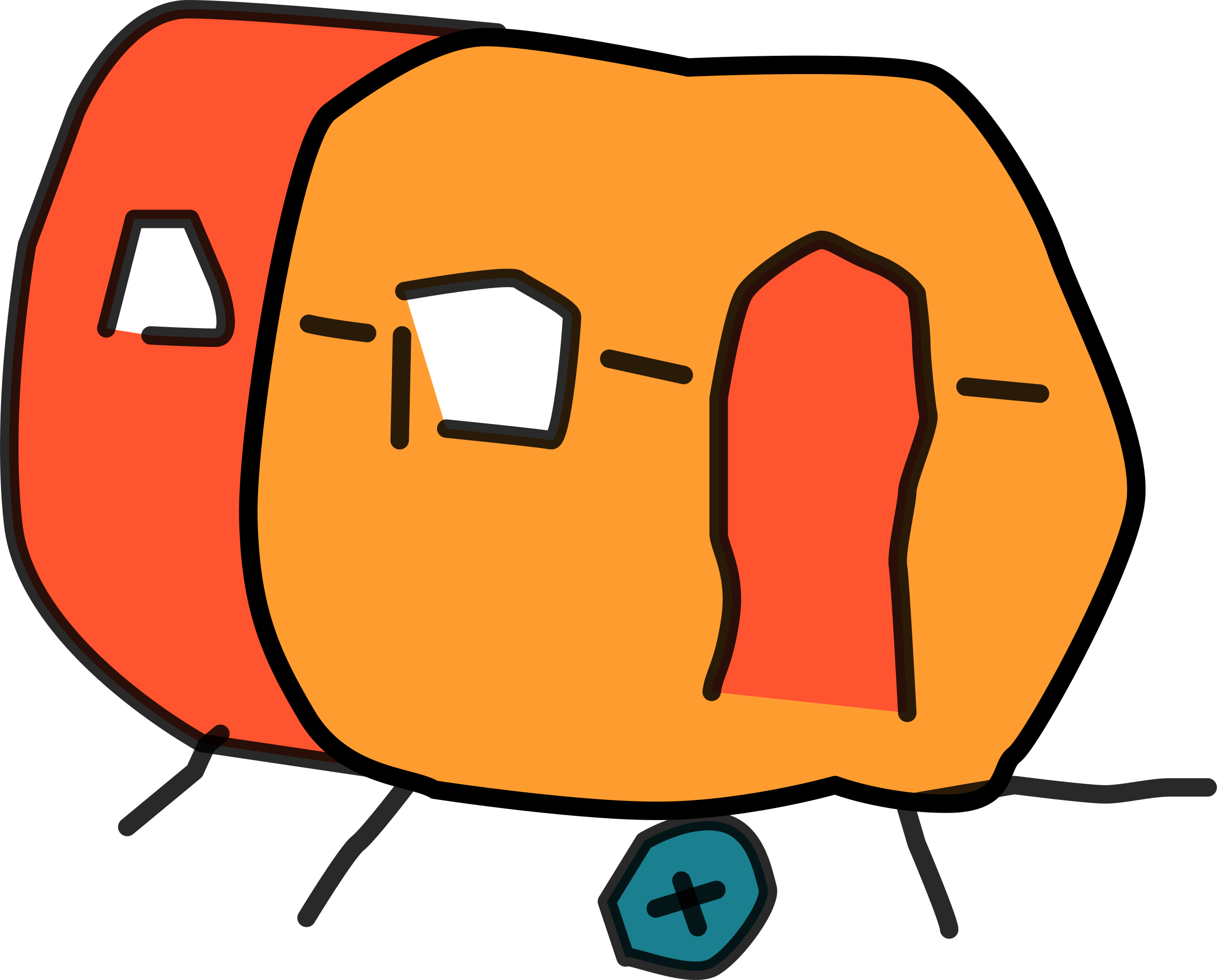 Orange Camper Caravan Cartoon Illustration Transparent PNG Image