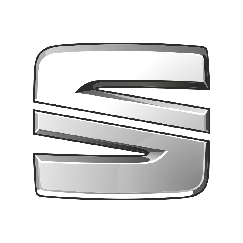 SEAT Silver S Letter Car Emblem Transparent Background PNG Image