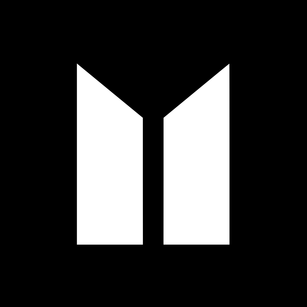 Black Geometric Letter M Emblem Icon Transparent Background PNG Image