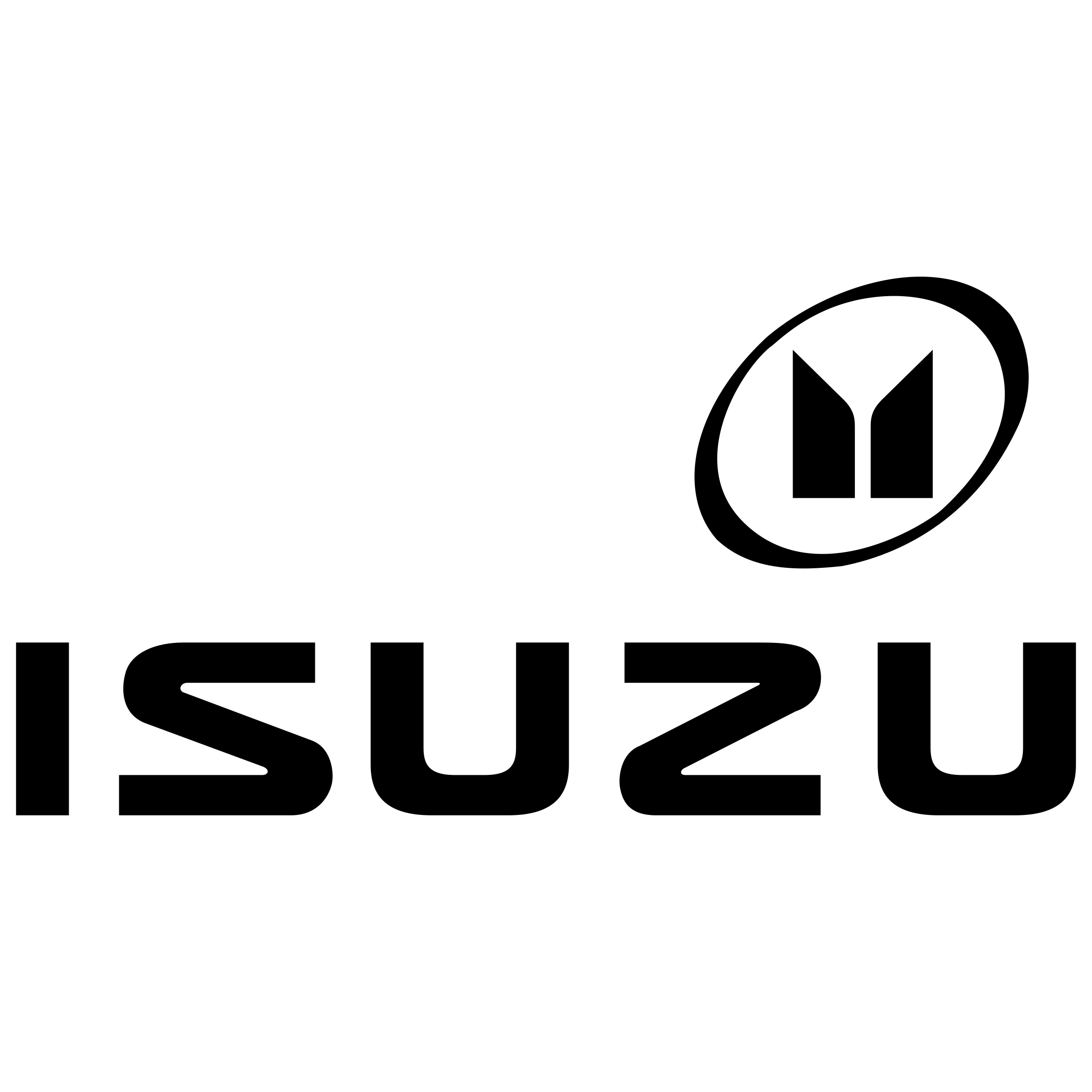Black Isuzu Wordmark Beneath Circular Emblem Isolated Transparent Background PNG Image