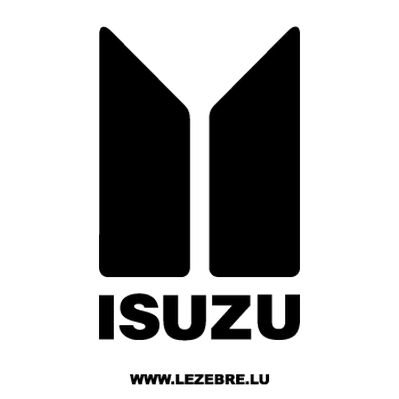 Black Isuzu Wordmark Beneath Stylized Geometric Emblem Isolated Transparent Background PNG Image