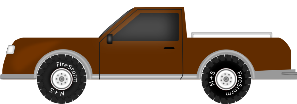 Brown Pickup Truck Side View Flat Cartoon Illustration Transparent PNG Image