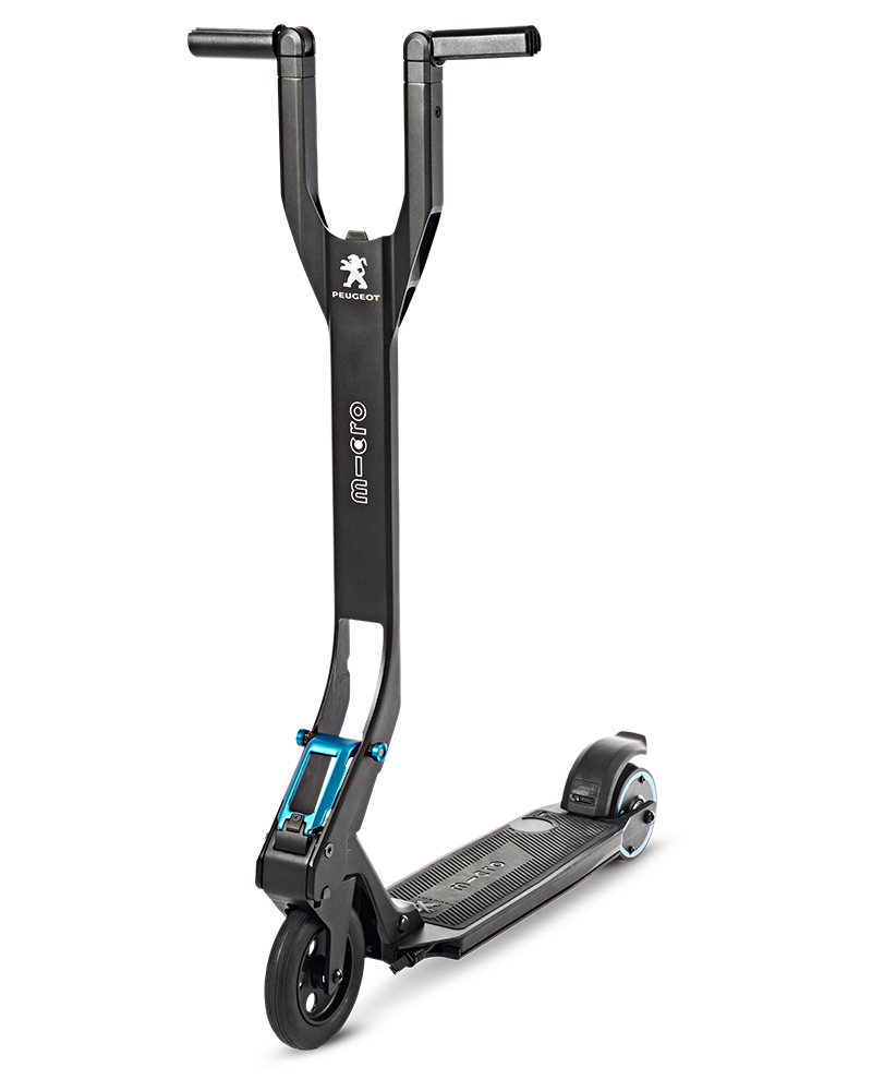 Black Electric Kick Scooter Dual Stem Design PNG
