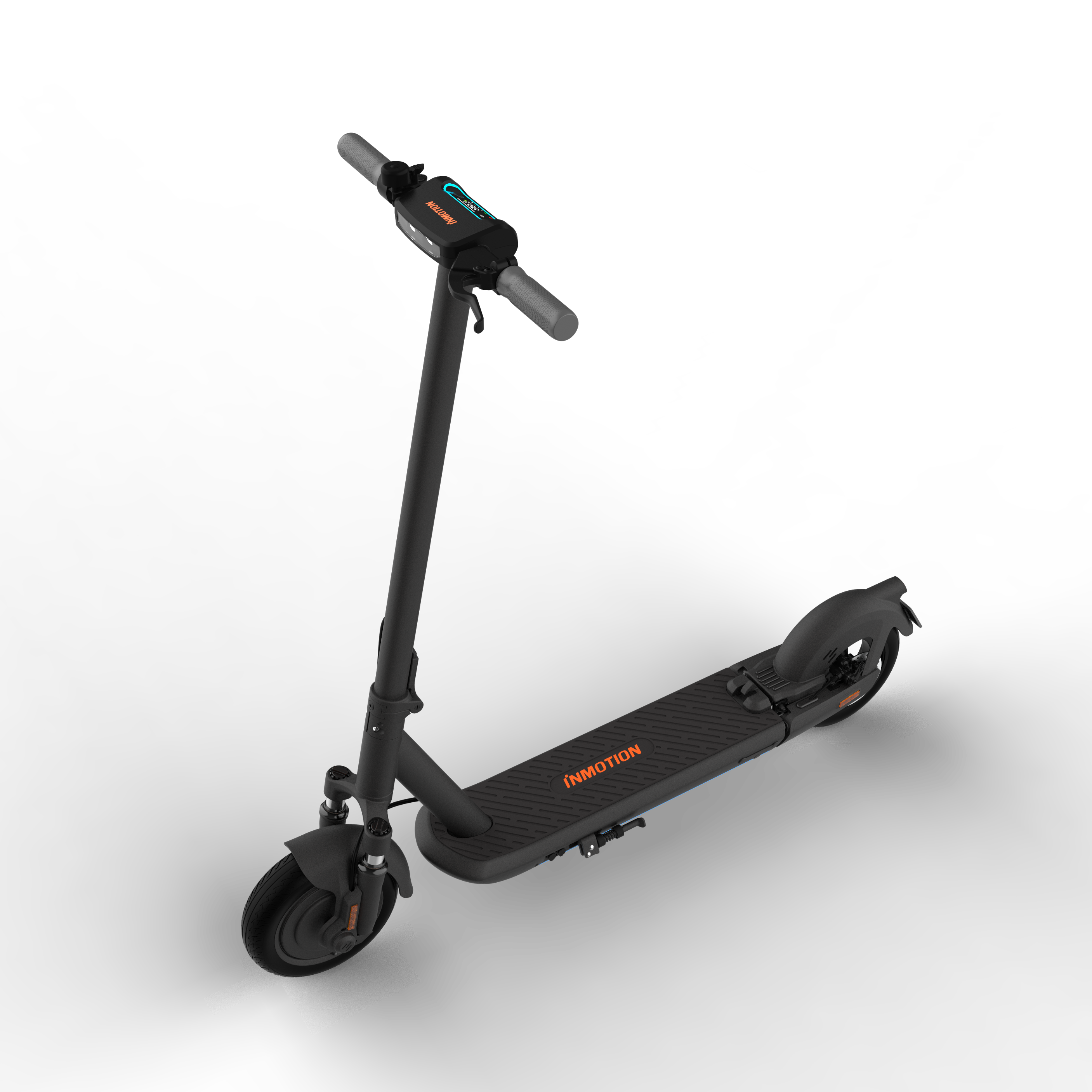 Black Electric Kick Scooter Foldable Side View PNG