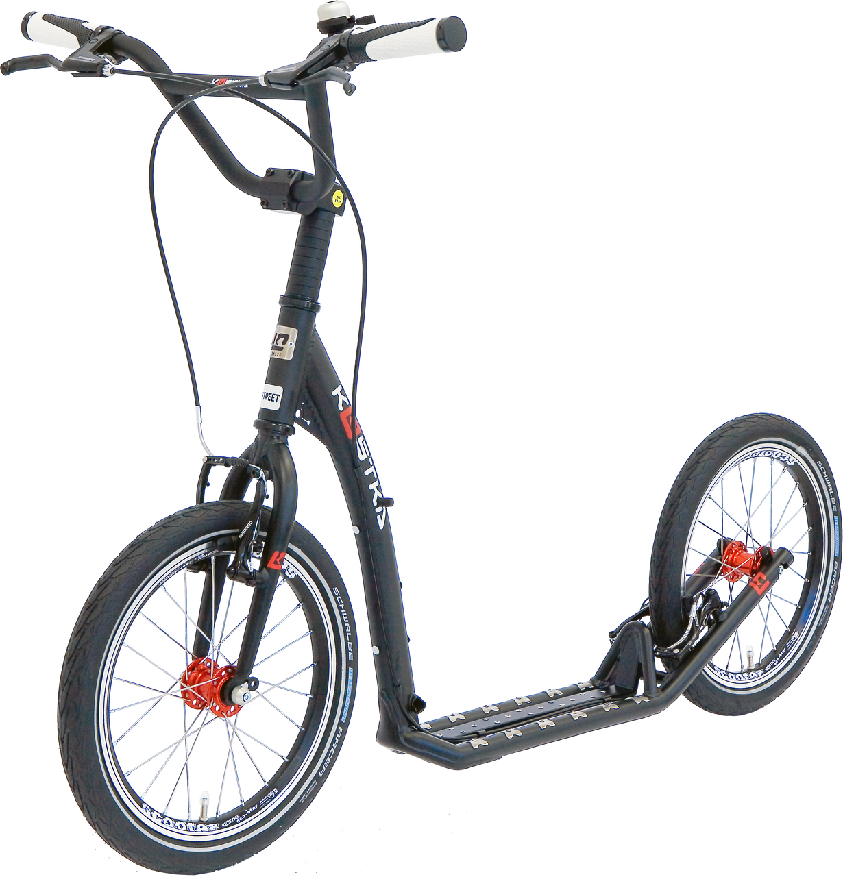 Black Kick Scooter Bicycle Hybrid Large Wheel PNG