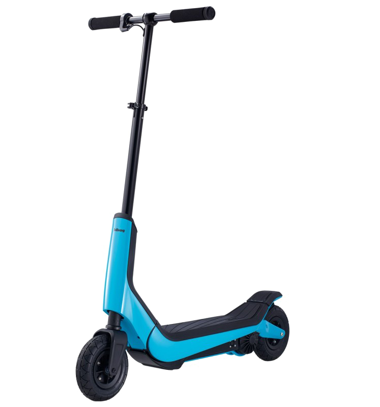 Blue Electric Kick Scooter With Black Handlebar PNG