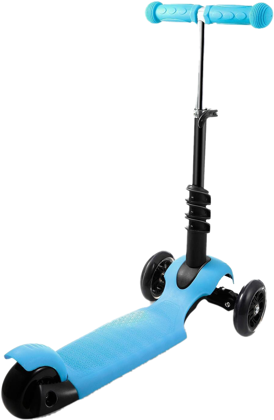 Blue Three Wheel Kids Kick Scooter With Seat PNG