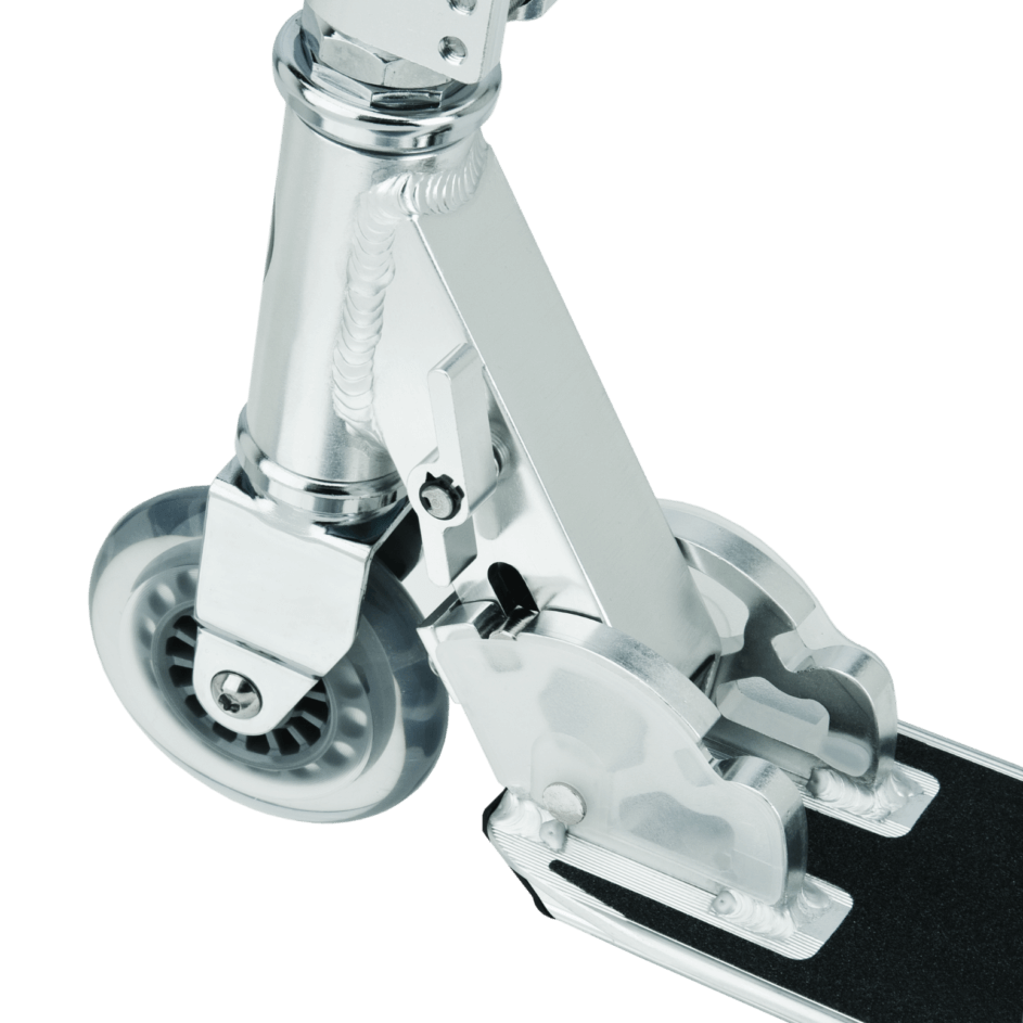Close Up White Electric Scooter Front Wheel Deck PNG