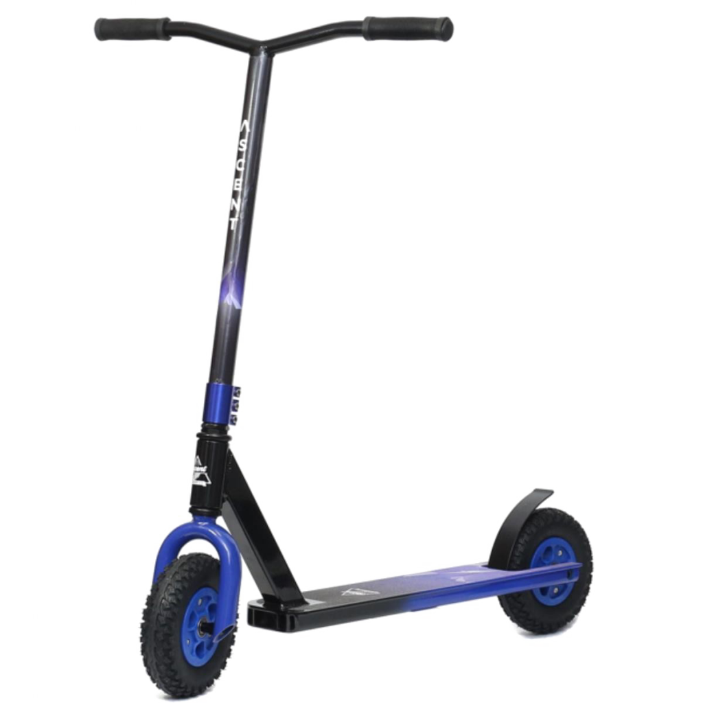 Dark Blue Kick Scooter With Wide Handlebar PNG