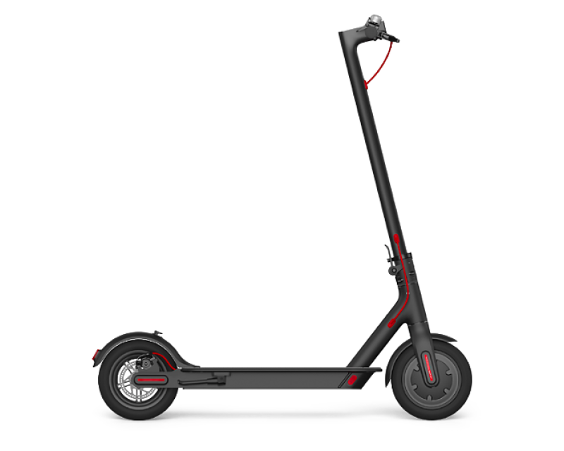 Gray Electric Kick Scooter With Rear Fender PNG