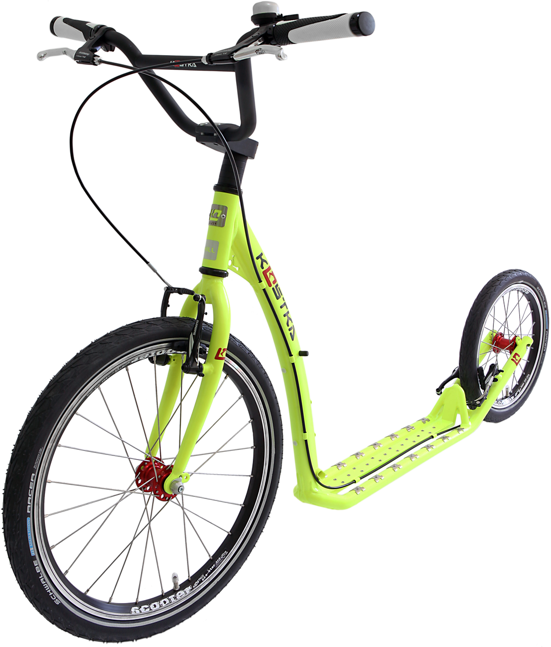 Lime Green Kick Scooter Bicycle Hybrid PNG