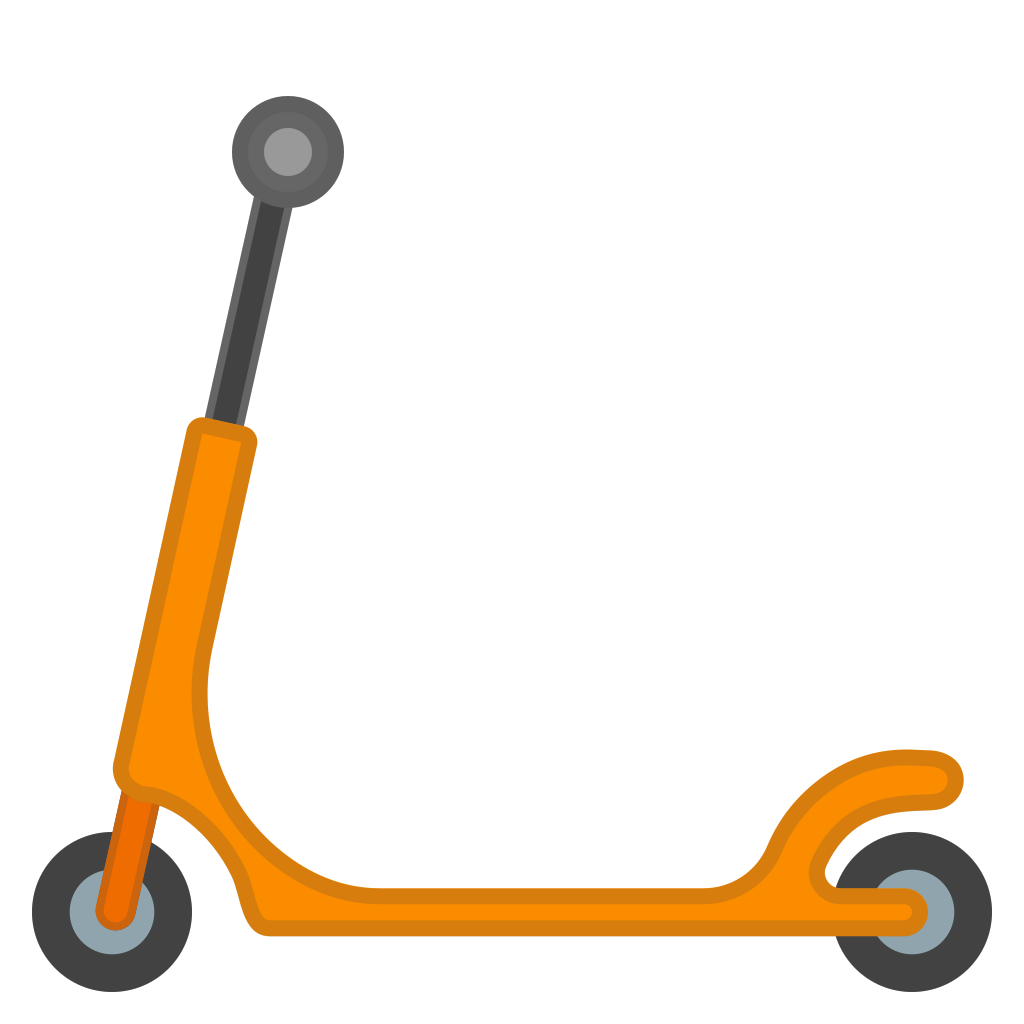 Orange Kids Kick Scooter With Gray Handlebar PNG